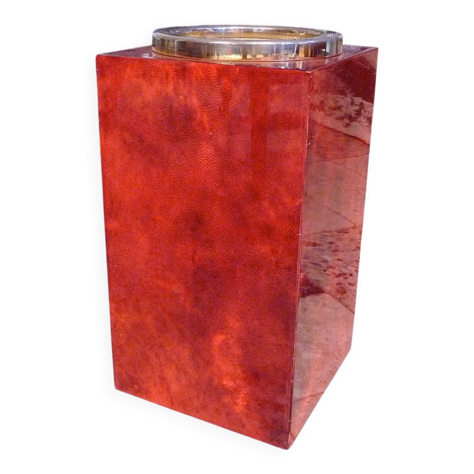 Ice Bucket or bottle cooler with brass details by Aldo Tura, Italy 1960s