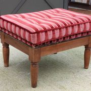 Old armchair and its Louis XVI style footrest/velvet covering