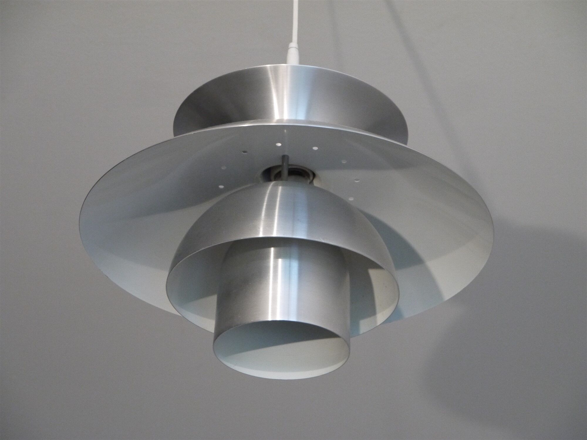 Danish pendant light in aluminum, 1970