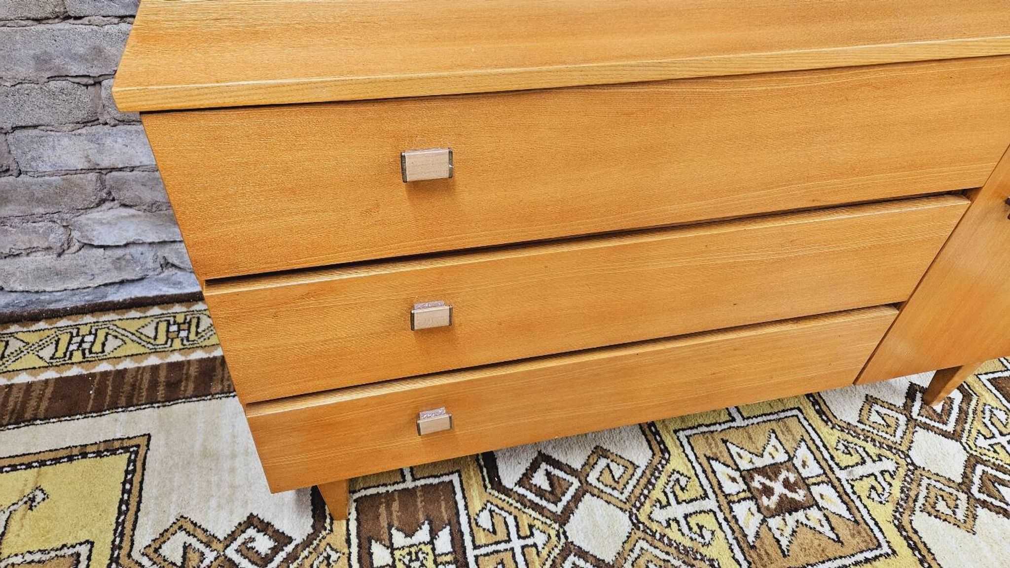 Scandinavian sideboard 3 drawers 1 door 1960 vintage