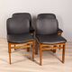Lot de 4 chaises vintage années 70 en cuir noir design italien