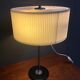 1960s table lamp with a white plissee shade, adjustable in height MCM
