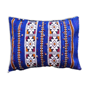 Moroccan blue kilim cushion