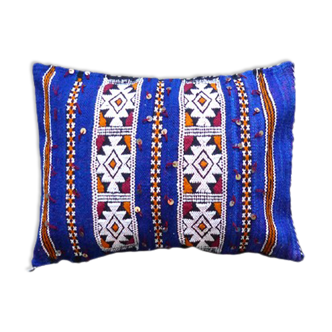 Coussin kilim marocain bleu