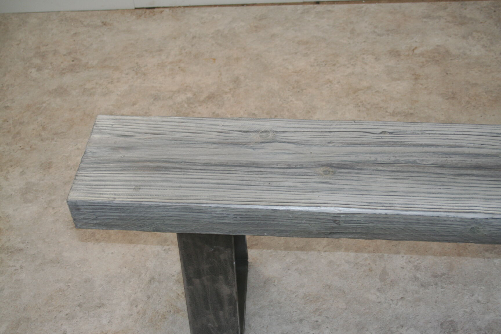 Wood and metal bench
