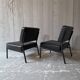 2 faux leather armchairs