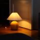 Pied de lampe boule en bois blond, Années 60/70