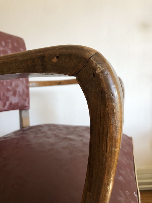 Fauteuil bordeaux 1950