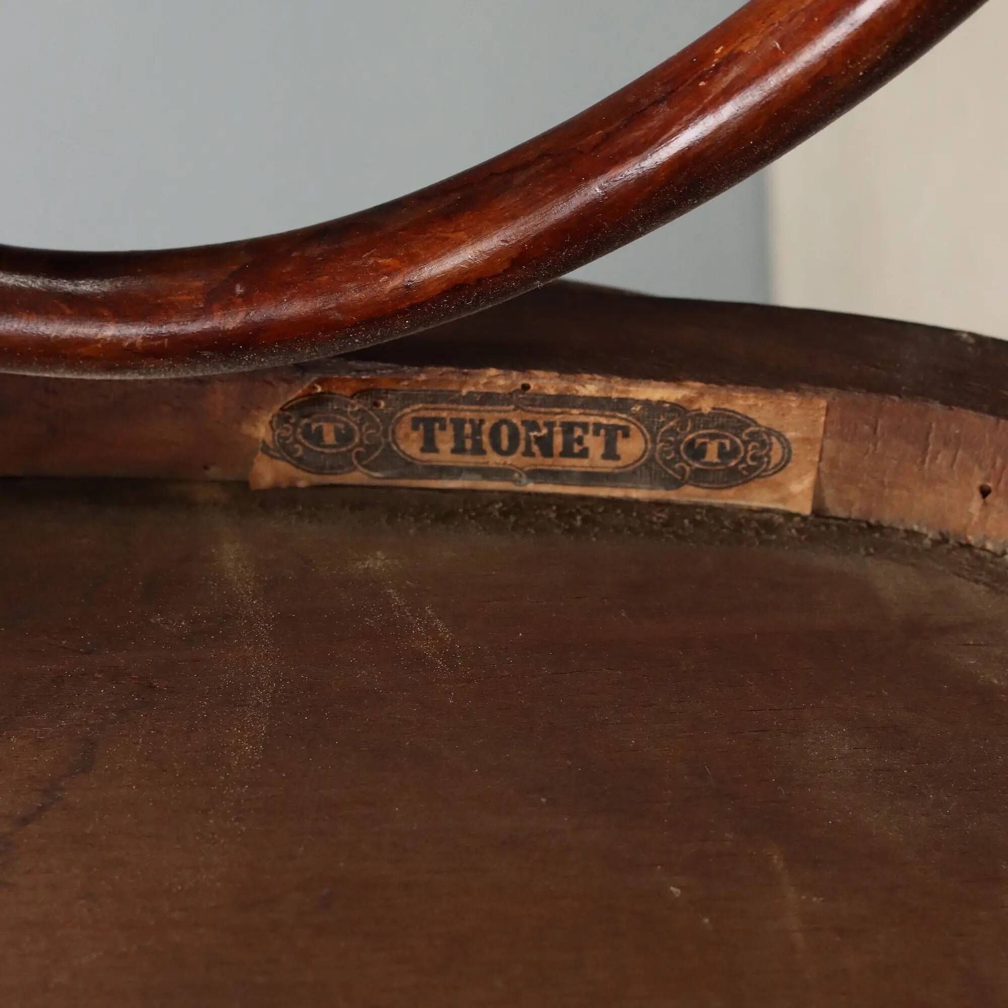Antique Thonet armchairs in painted beech, walnut, Austria, 20th century