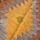 Fade Yellow Long Wide  Vintage Kilim Rug,Geometric Tribal Design,152x296 Cm