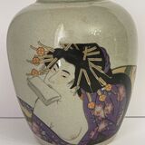 Japan polychrome vase and celadon XIX Naniwaya Okita Japan Nippon