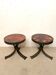 Pair of brutalist side tables, steel and ceramic, 1970