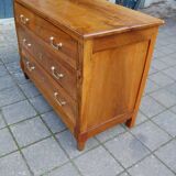 18th-century Louis XVI low walnut commode.