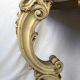 Louis XV style console in gray lacquered wood and marble top, nineteenth