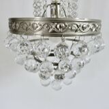 Lustre montgolfière panier à pampilles