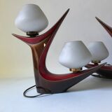 2 lamps 1950 ceramic opaline