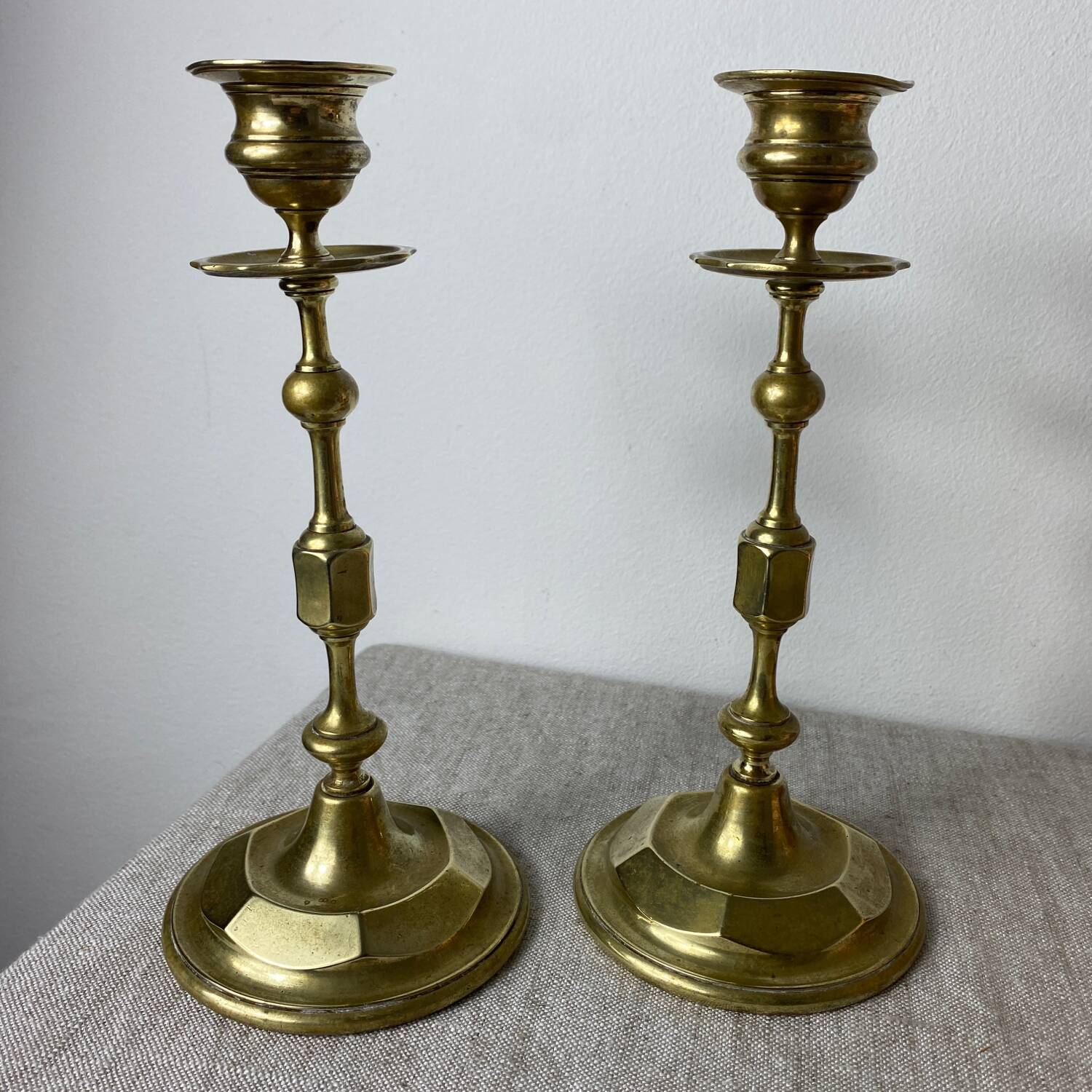 Antique brass candlesticks