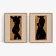 Paire d’estampes, art mural silhouette féminine. Lot de deux, 50x70cm