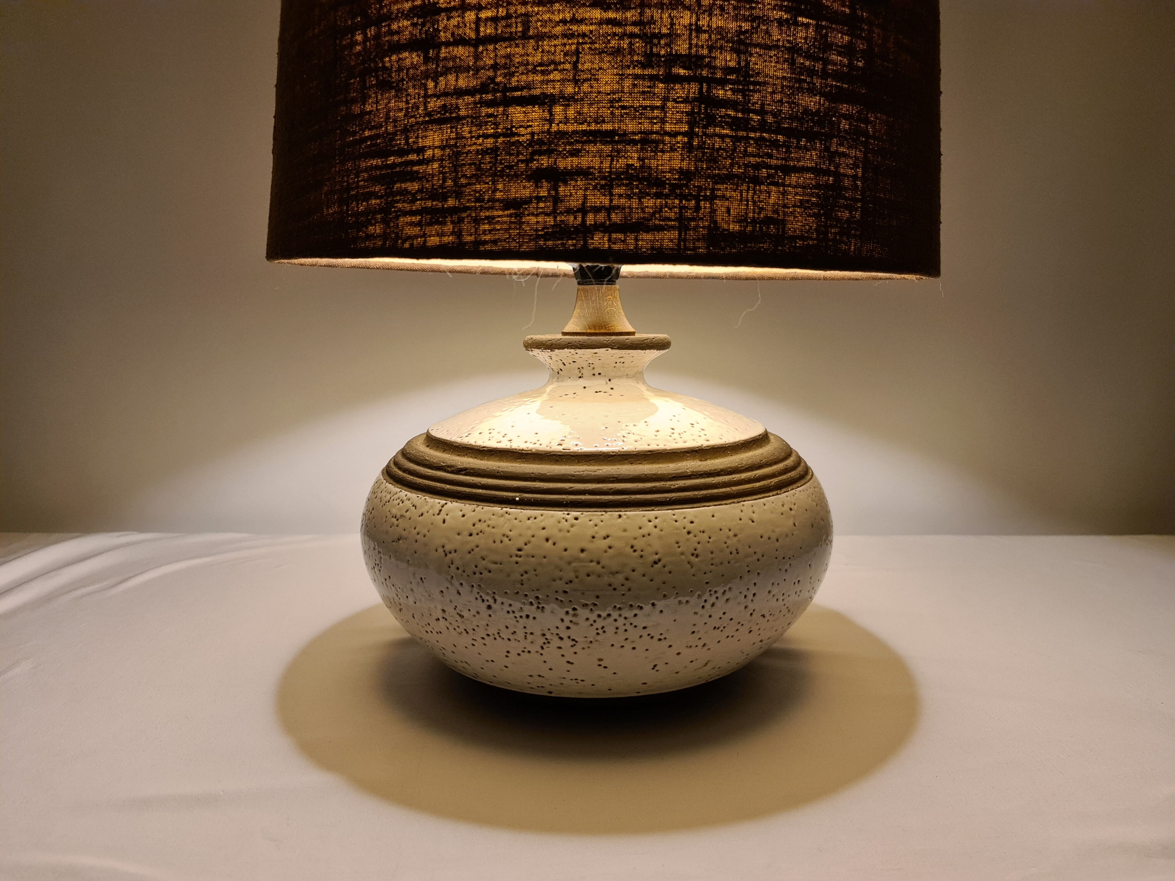 Large enamelled ceramic lamp 1970s