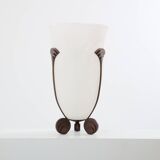 Large Art Deco frosted glass vase by Karl Springer for Seguso 1980