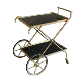 Brass and glass service trolley