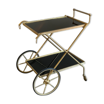 Brass and glass service trolley