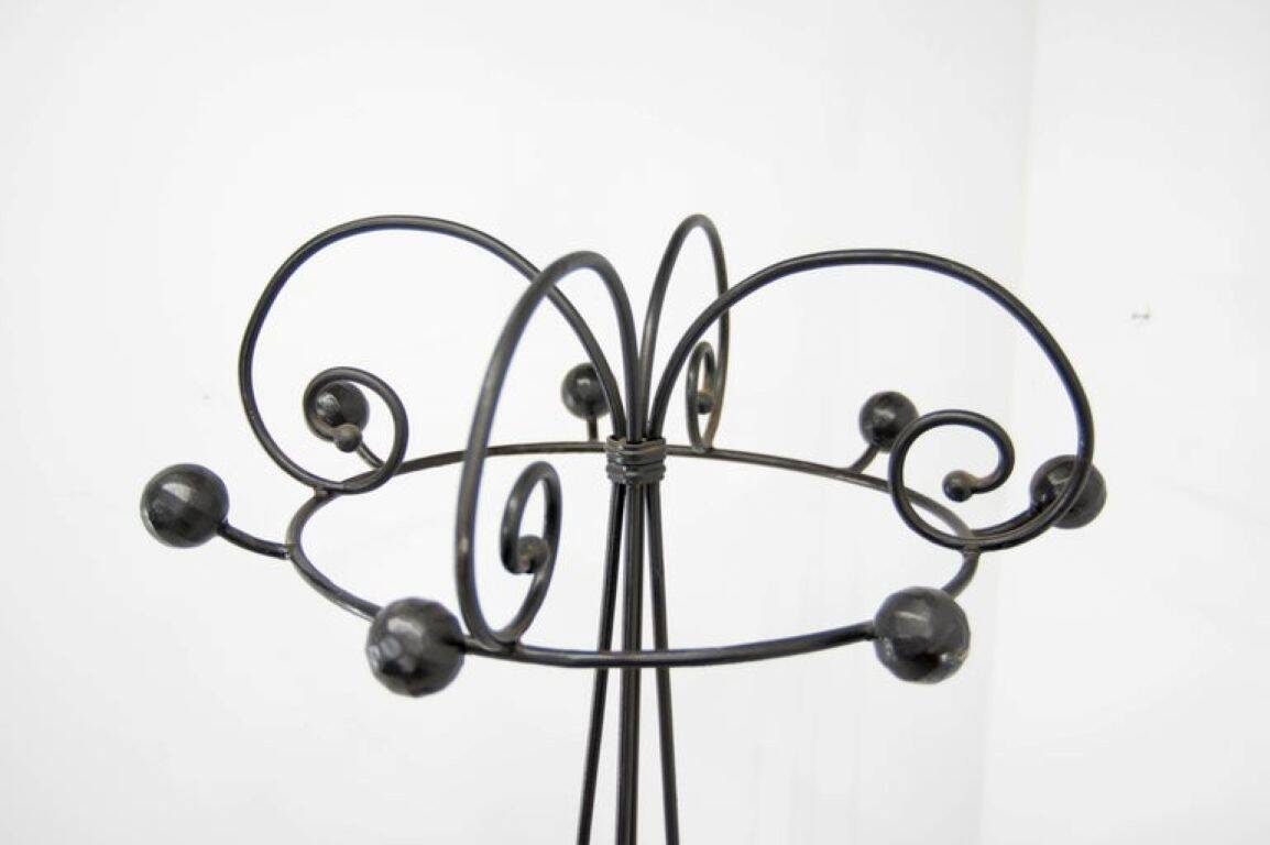 Porte-manteau en fer forgé et arbre à hall debout postmoderne italien des années 1980