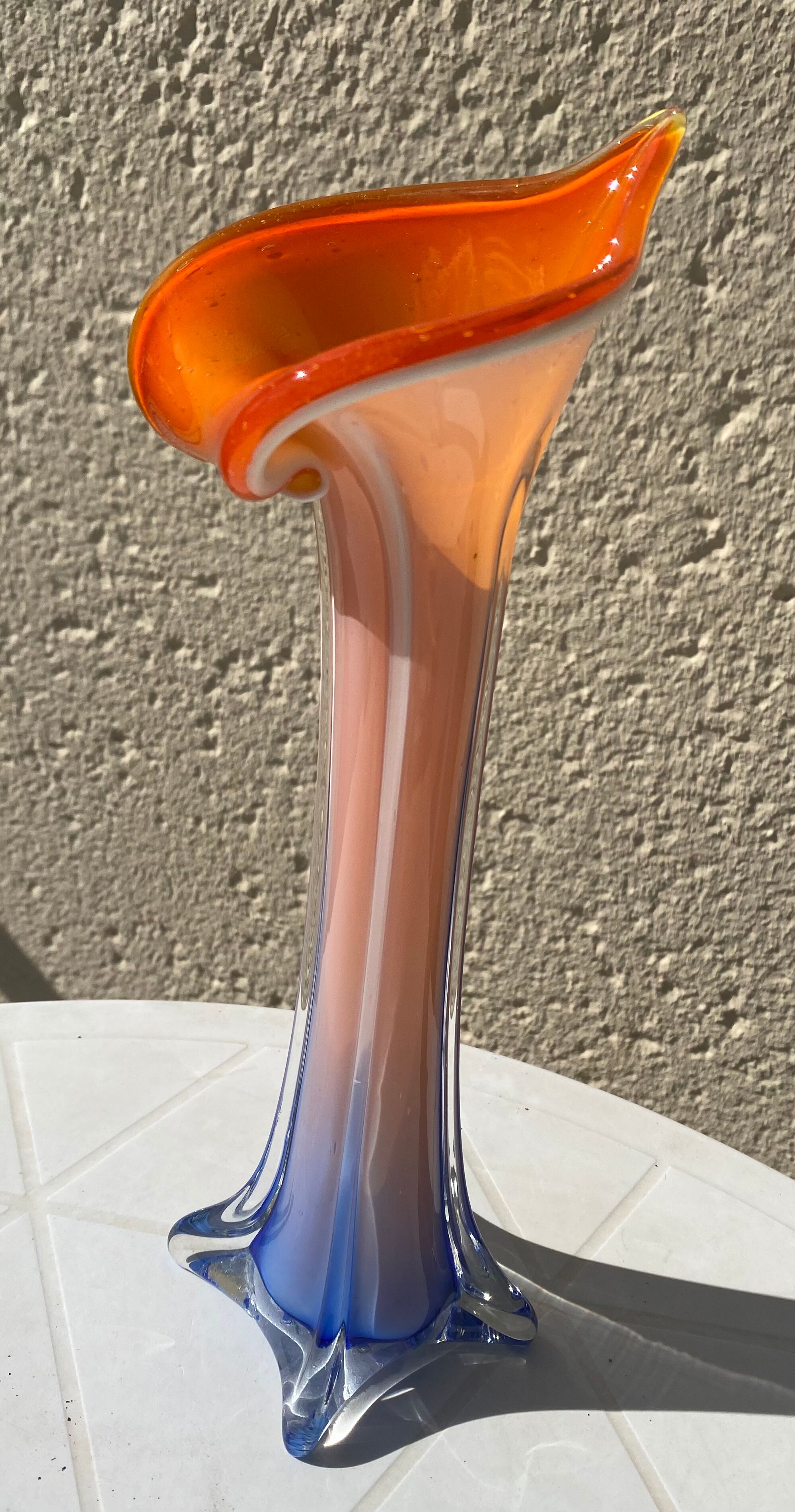 Vintage opalescent callas vase