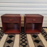 Pair of rattan bedside tables