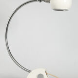 Lamp designed by luci cinisello - origin milan, italy - material: chromed metal painted white - height