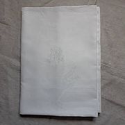 Large damask tablecloth - 2m x 4m10 - monogrammed BL, 1930
