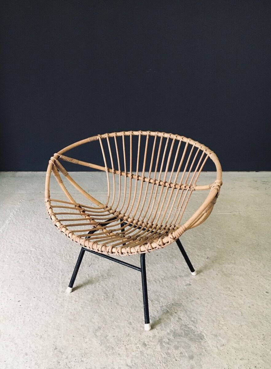 Mid-Century Modern Bamboo Lounge Chair, France, 1950s
