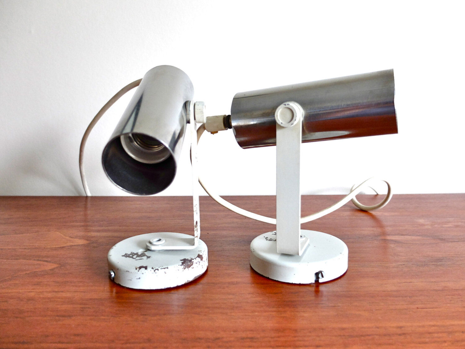 Pairs of chrome wall lamp 70 years