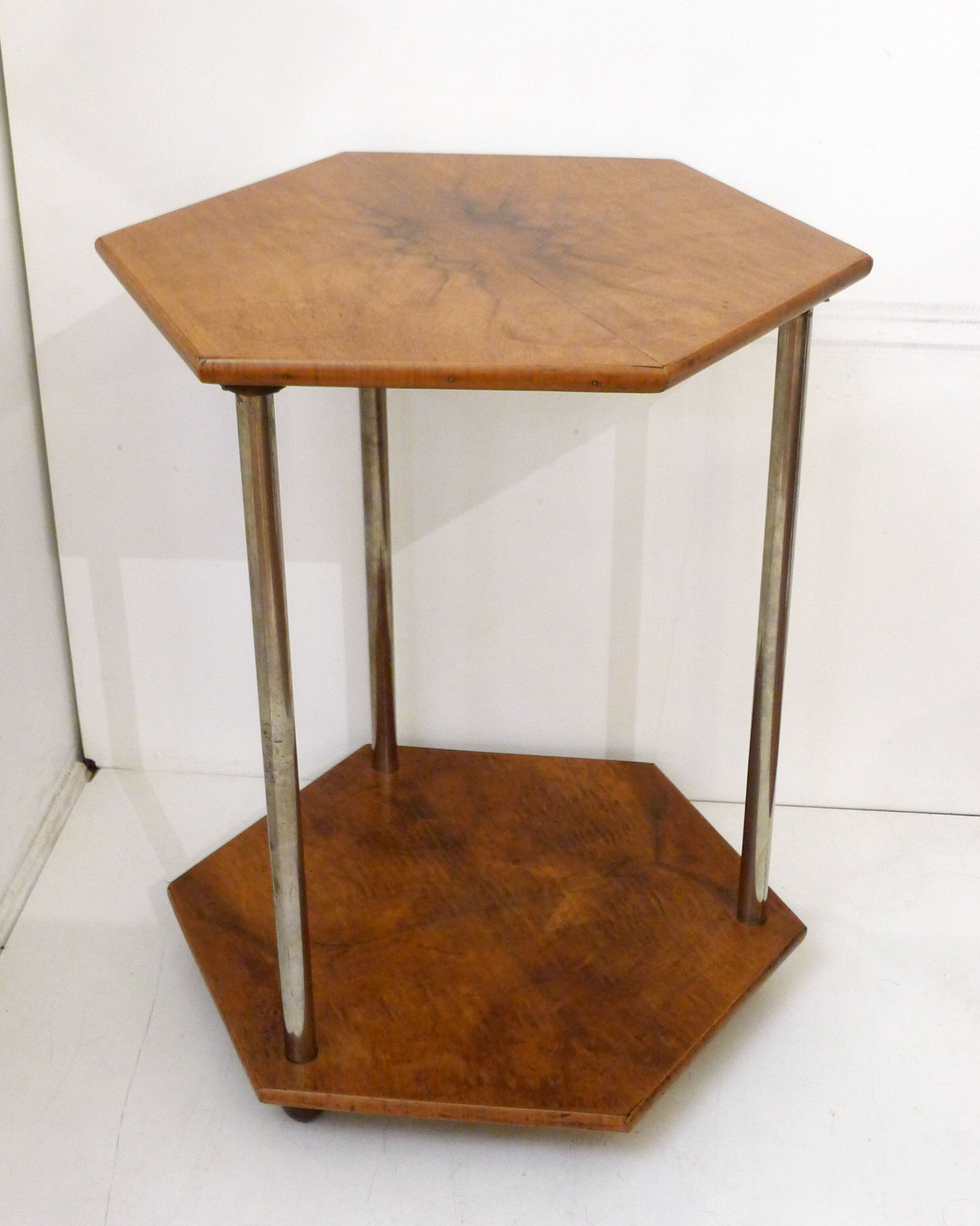 Hexagonal Art Deco pedestal table