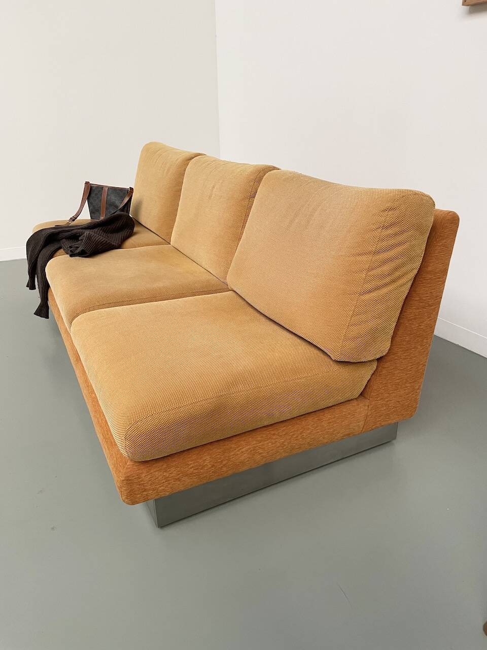 Jacques Charpentier 3-seater stainless steel sofa