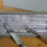 Platil leg of lamb service, Art Deco knife and fork