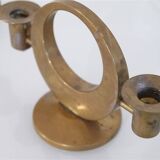 Pair of brass candlesticks by Arthur Pe for Kolback