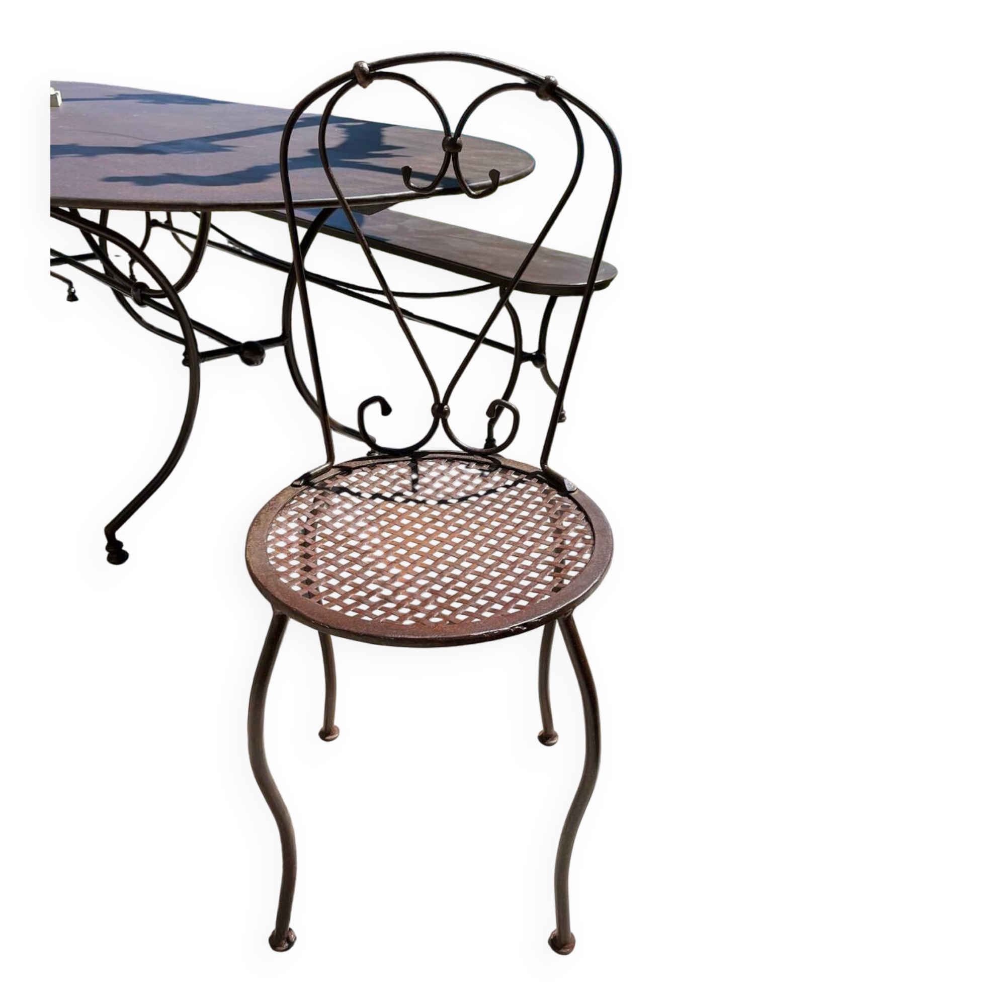 Handcrafted wrought iron garden chair