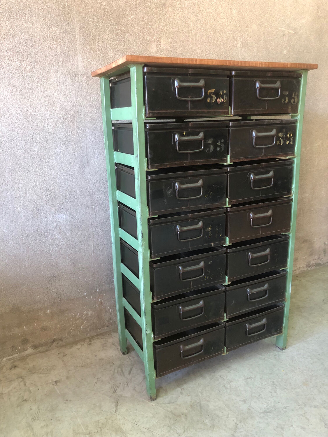 Old trade furniture workshop cabinet