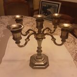 5 flames silver chrome metal candlestick