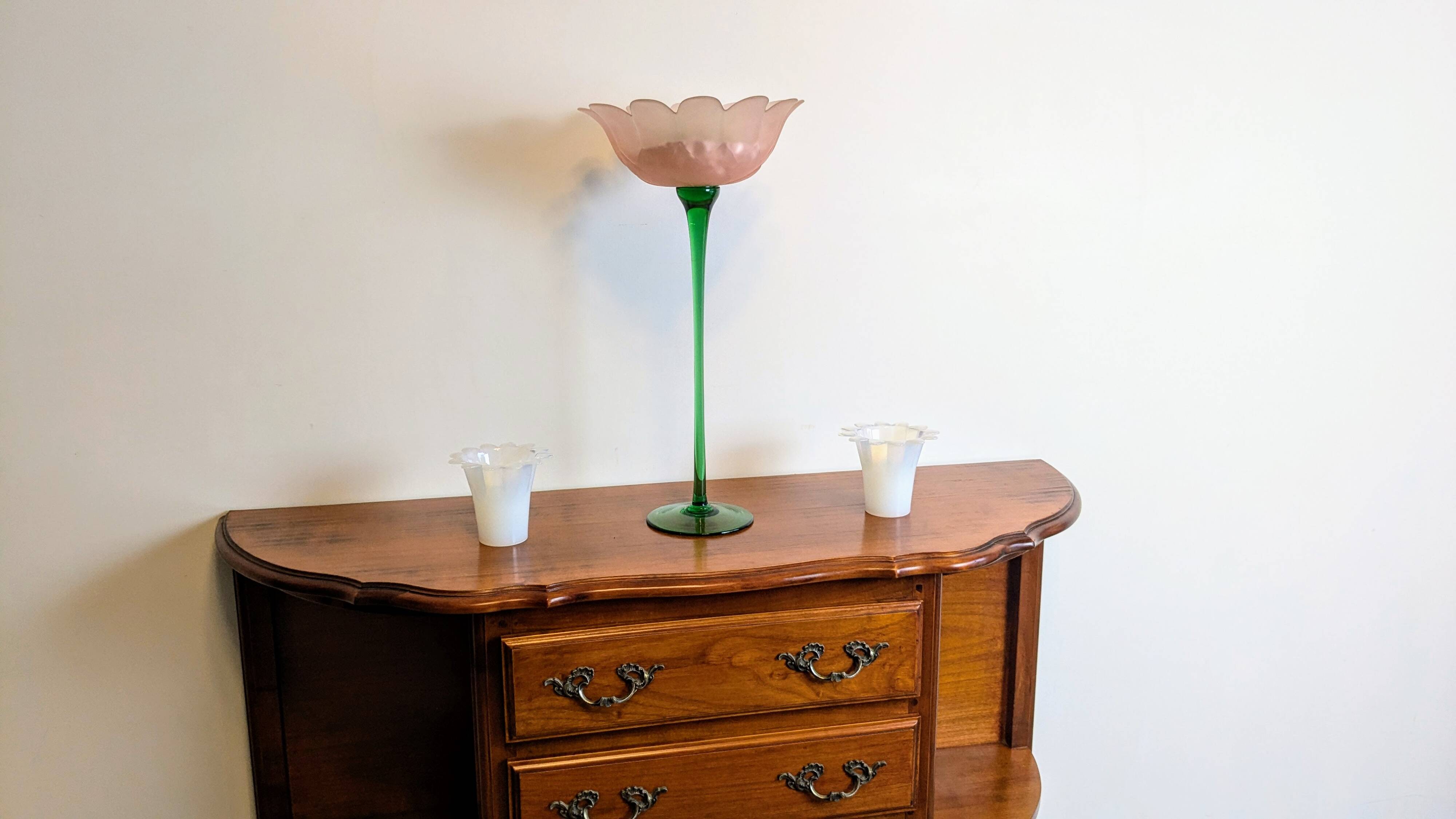 Pair of Vianne glass tealight holders