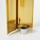 Vintage Modernist Brass Wall Candle holder  Sconce  height 30 cm designed By Lars Norinder