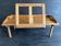 Manufrance wooden bedside table, folding tray with book holder.