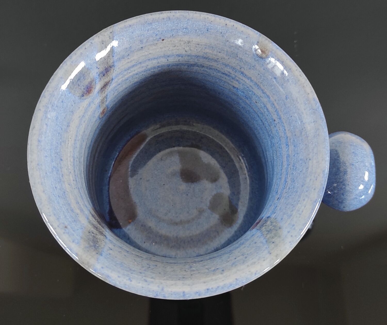 Tasse /  bolle vintage en grès émaillé, signé