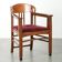 Art Nouveau / Jugendstil design dining chair with red fabric upholstery