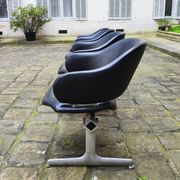 Deux double chaises fauteuils bancs en cuir Geoffrey Harcourt Artifort années 60