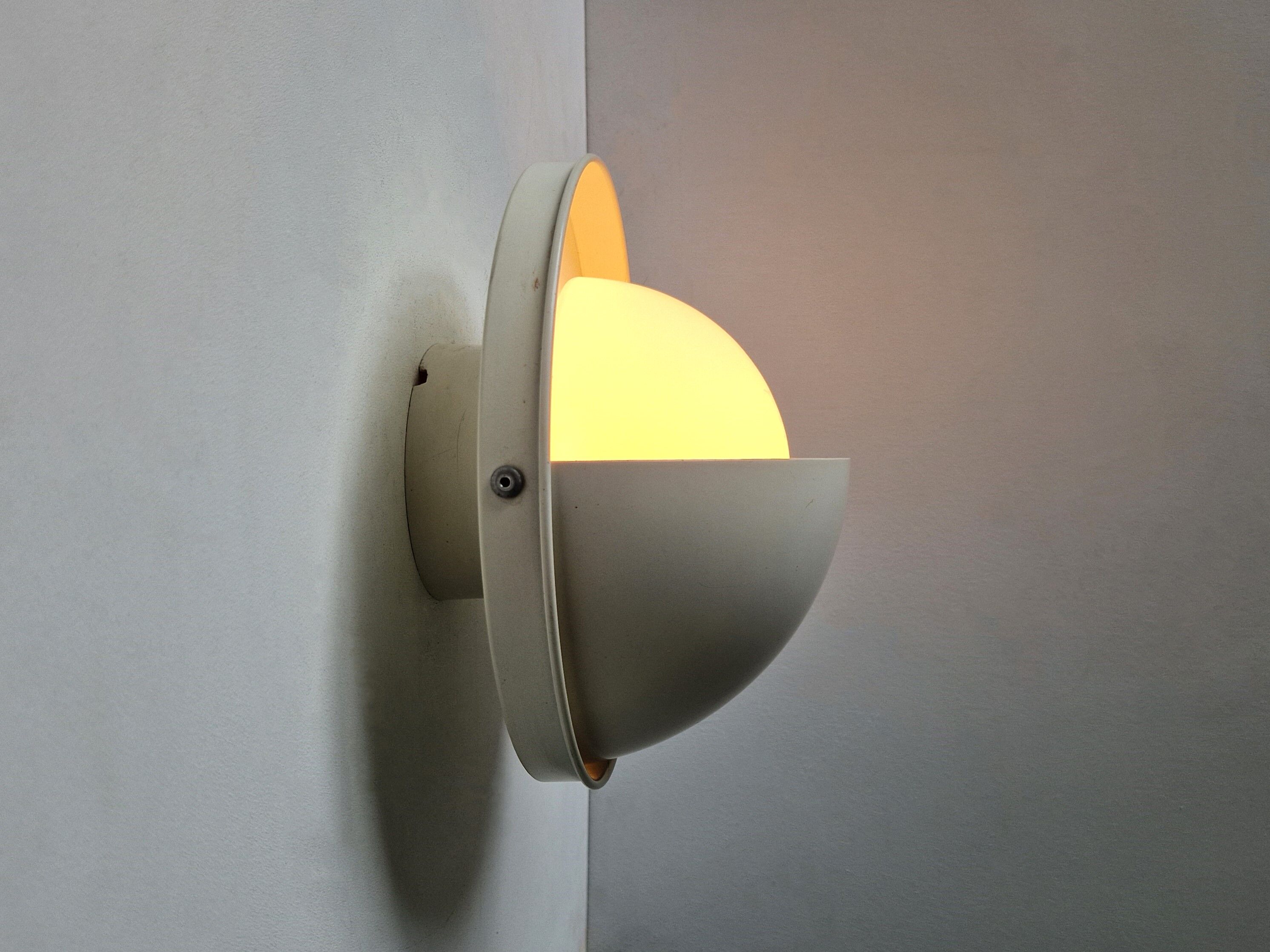 White metal Eclipse wall or ceiling lamp by Dijkstra Lighting, The Netherlands 1970's
