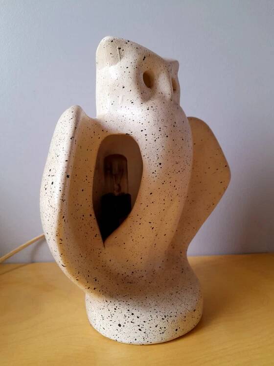 Owl lamp in ceramic 1970