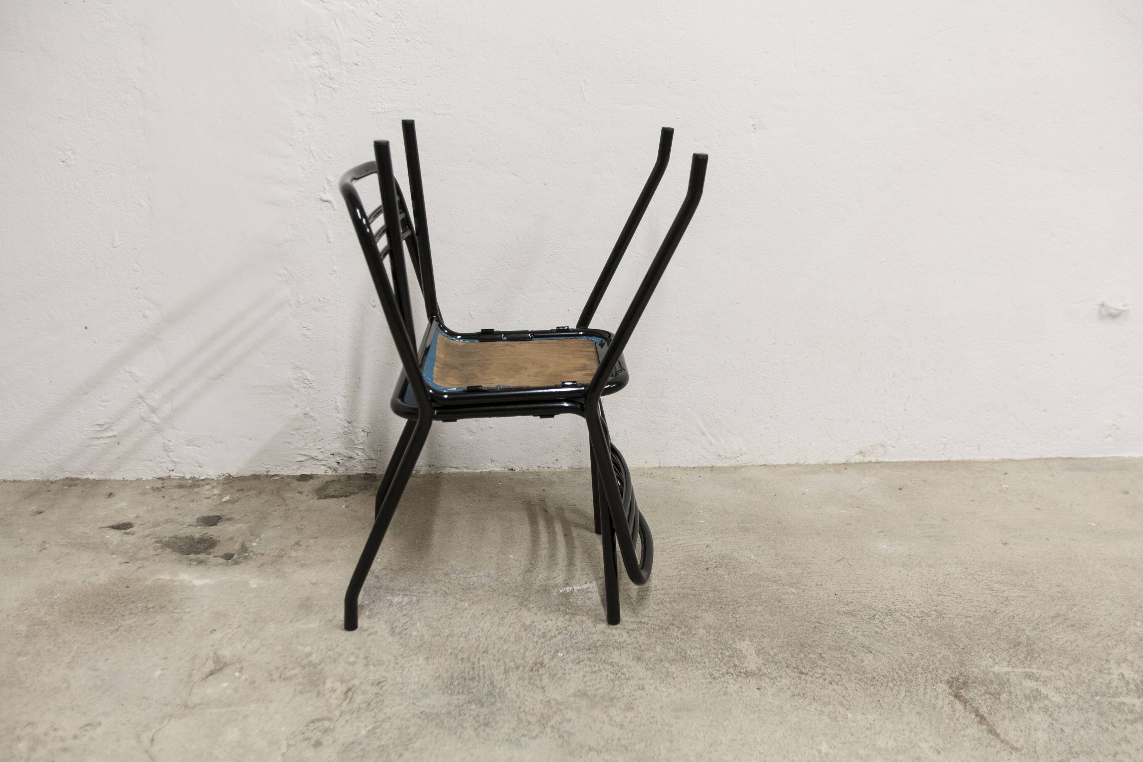 Pair of restored Jean Pauchard Tolix chairs, 1960s