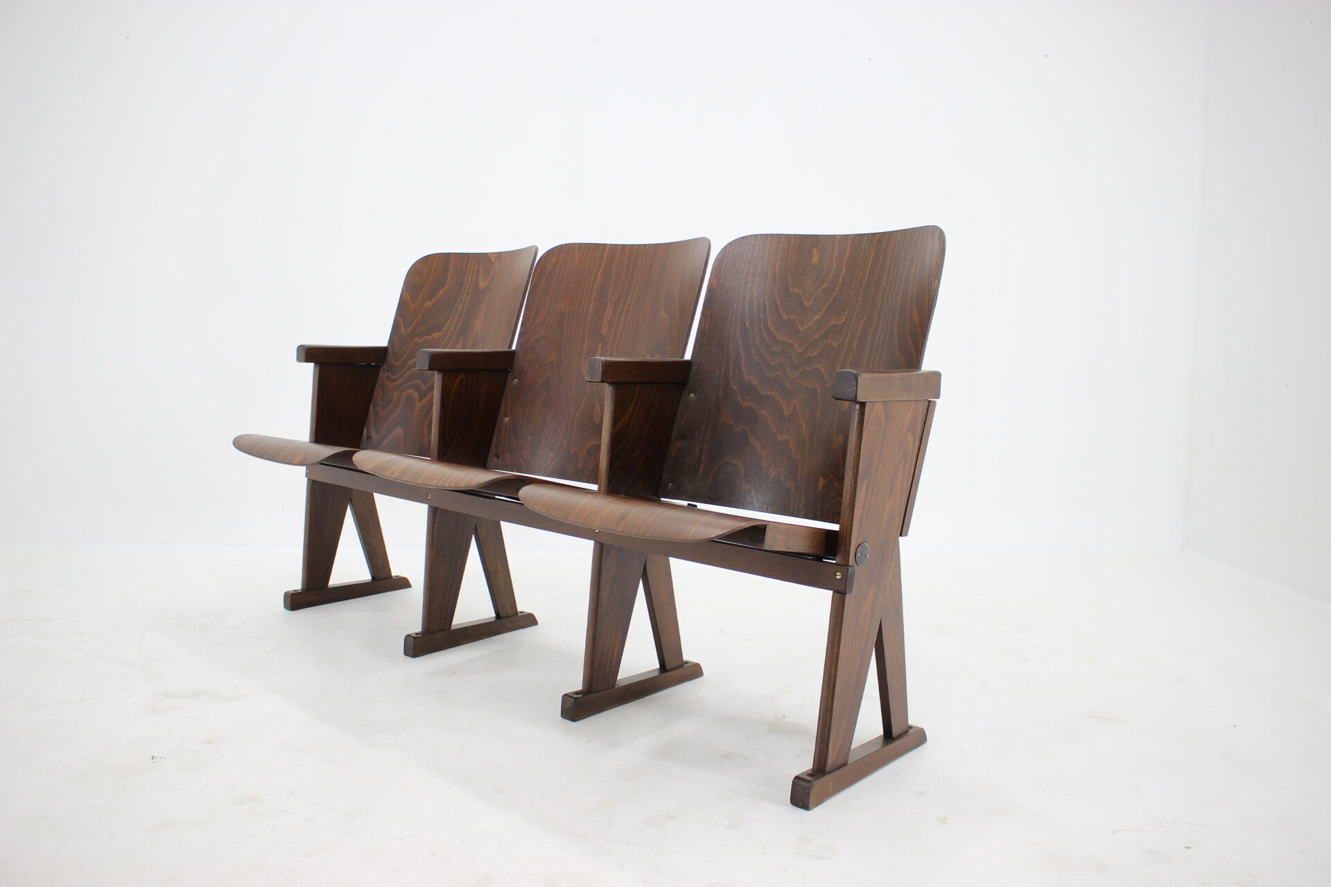 1960s cinema 3-seat bench,czechoslovakia